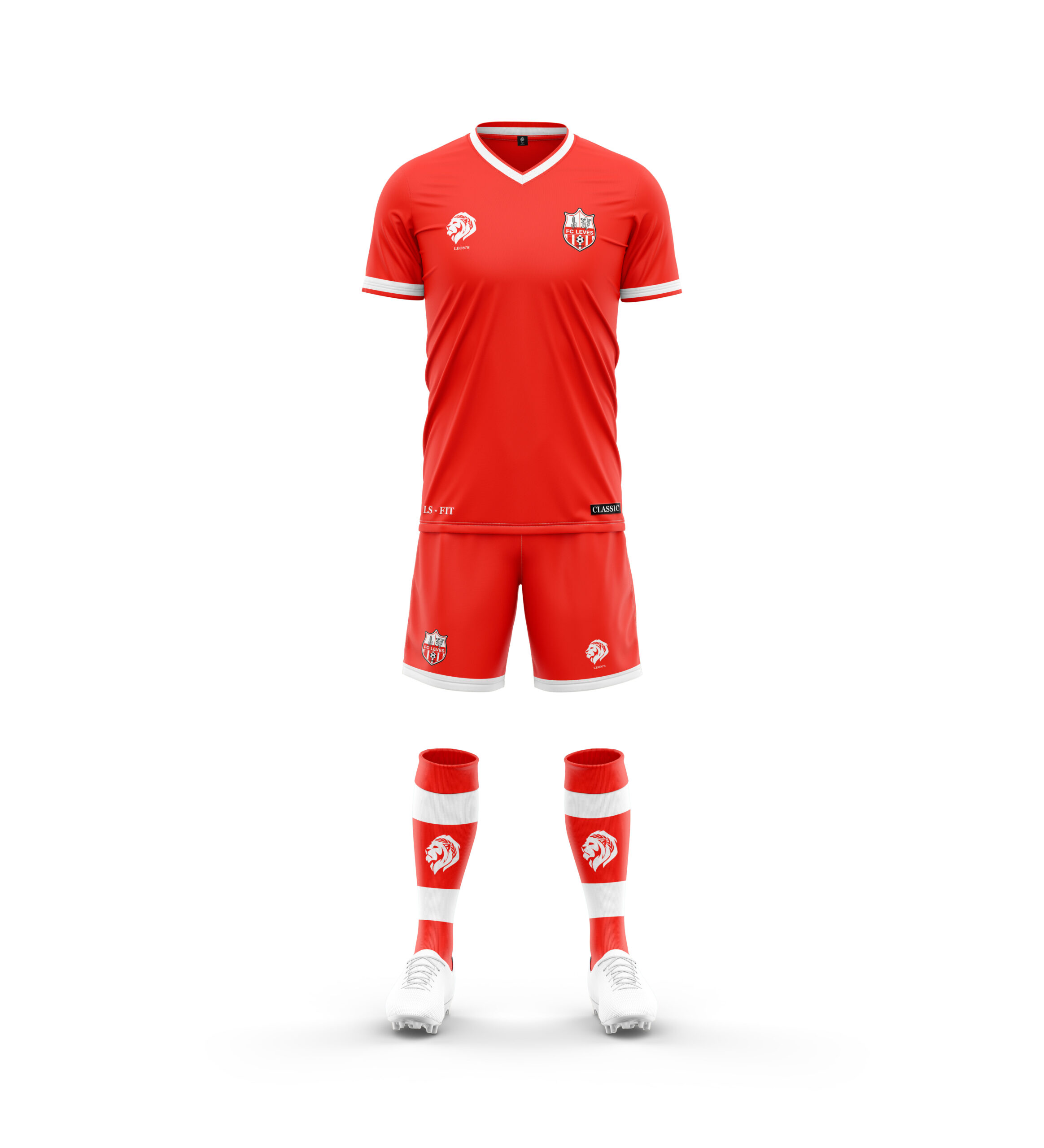 Maillot/Short Classic Rouge/Blanc FC Leves