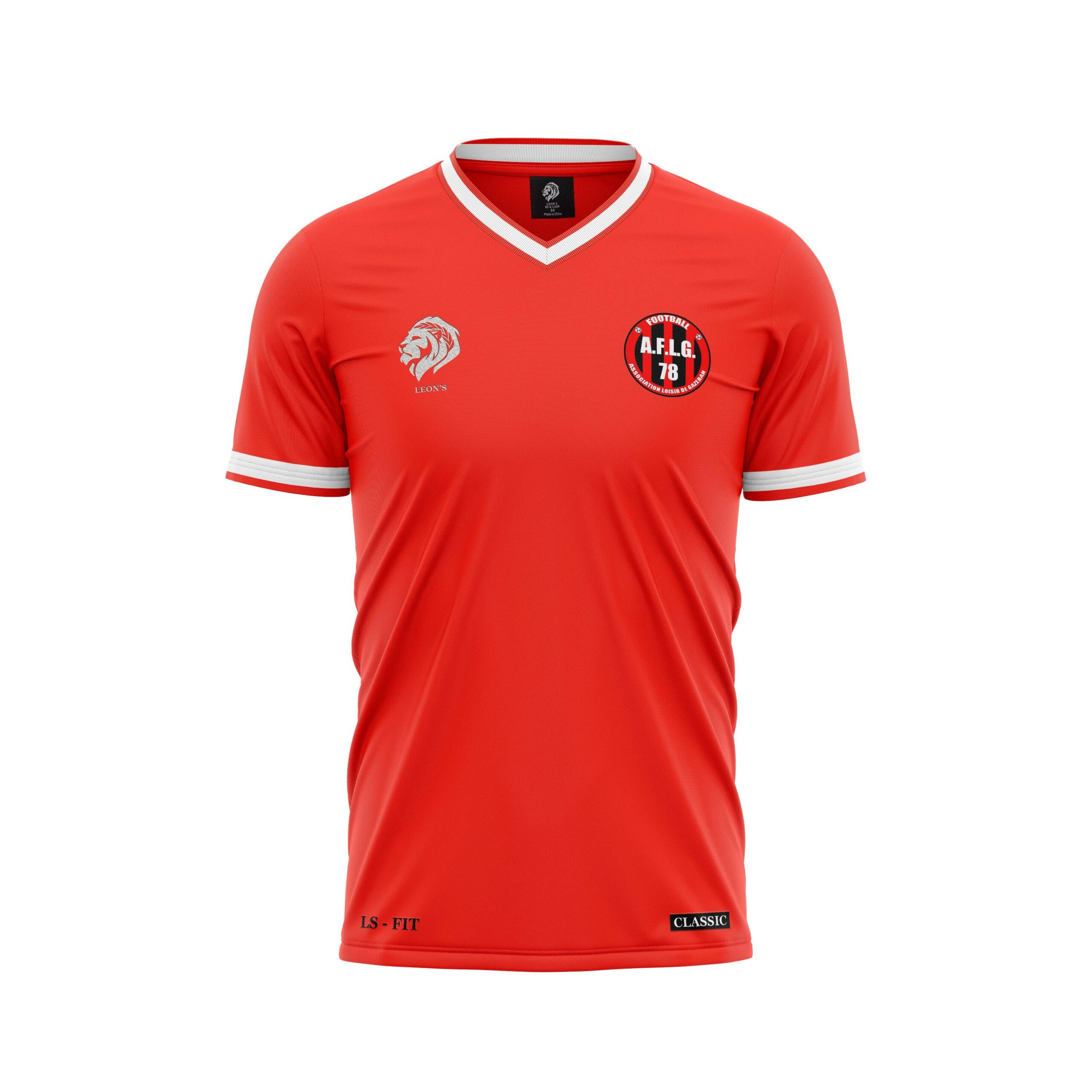 Maillot Classic Rouge/Blanc FOOTBALL LOISIR GAZERAN