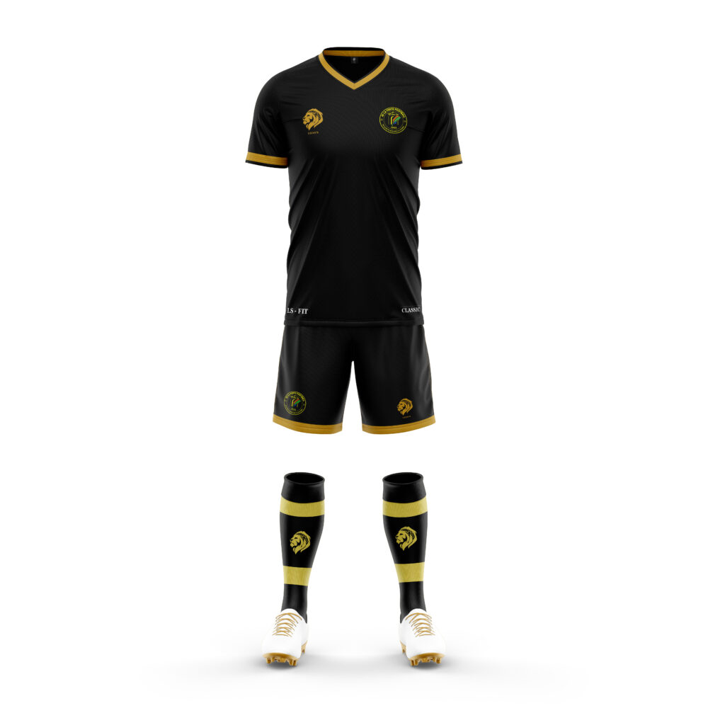 Maillot/Short Classic Noir/Or US La Ferte Football Enfant