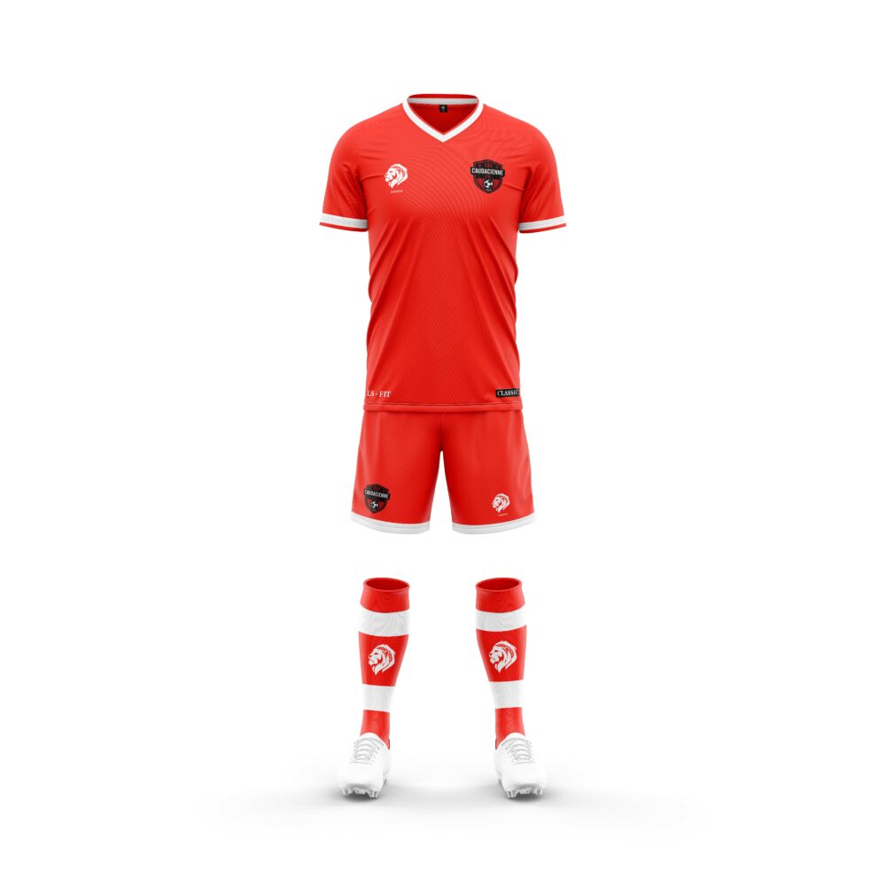 Ensemble de Jeu Classic Rouge/Blanc FC Caudacienne Enfant