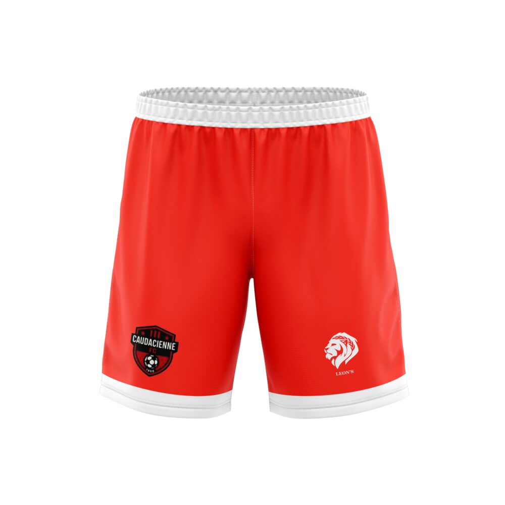 Short Rouge/Blanc FC Caudacienne Enfant