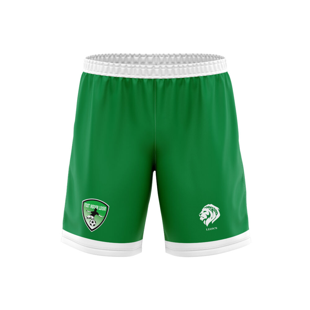 Short Classic Vert/Blanc Foot Indoor Loisir Enfant
