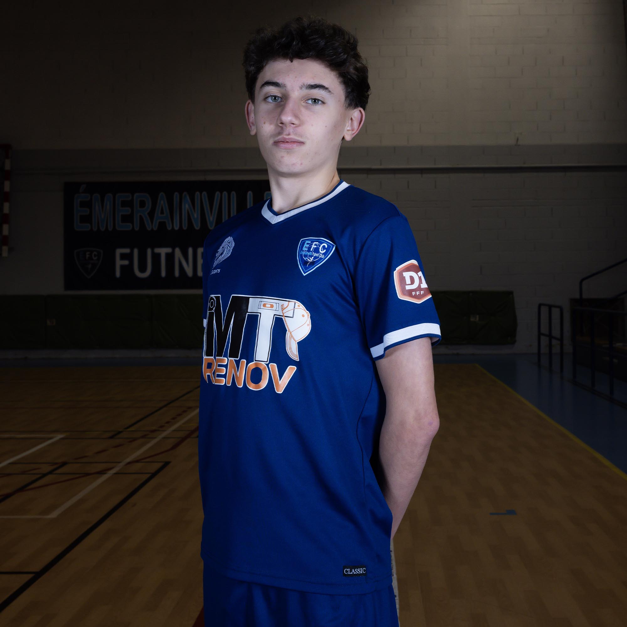 Maillot Classic Bleu Nuit/Blanc Emerainville Futnet Club Enfant