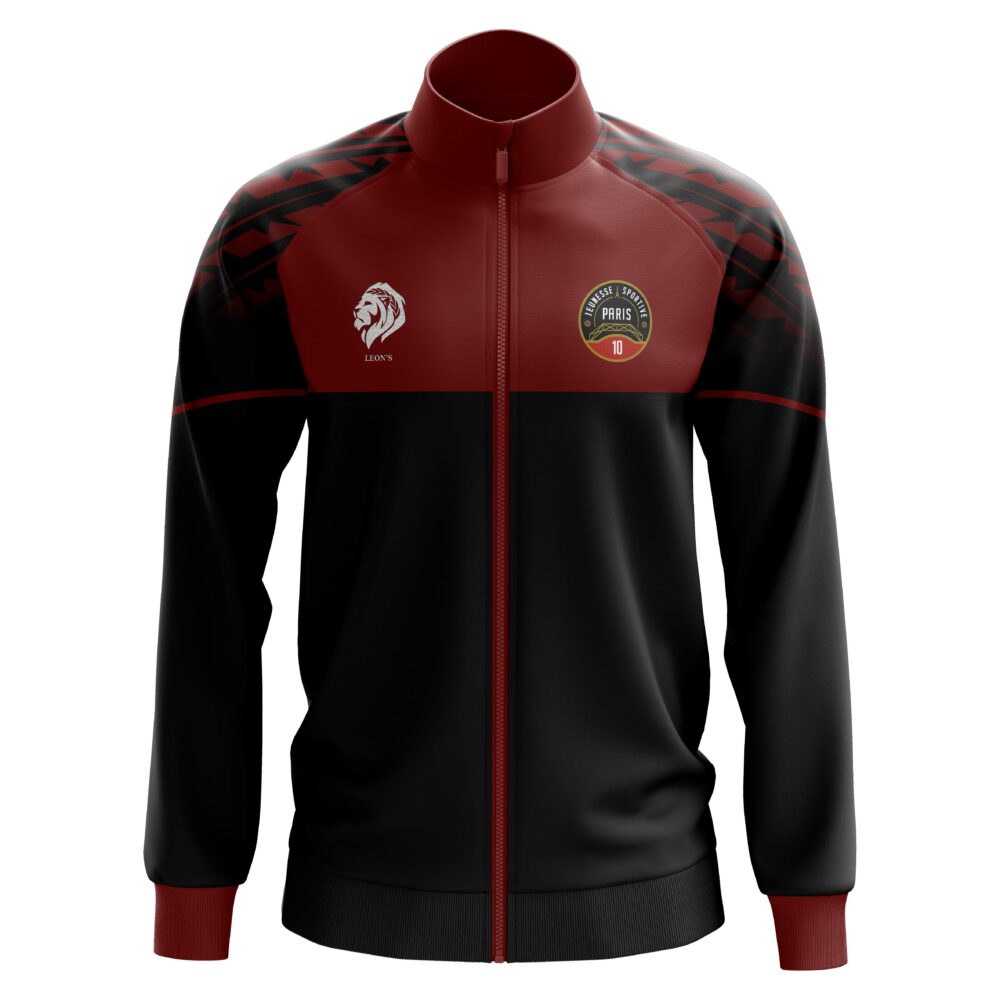 Haut de Survêtement Storm Noir/Rouge JS Paris 10