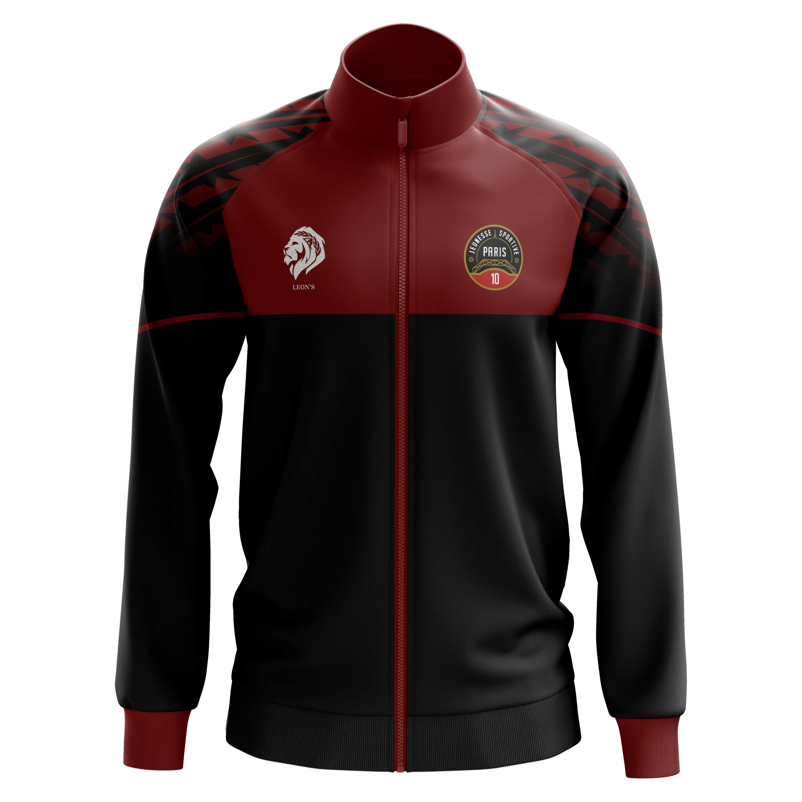 Haut de Survêtement Storm Noir/Rouge JS Paris 10 Enfant