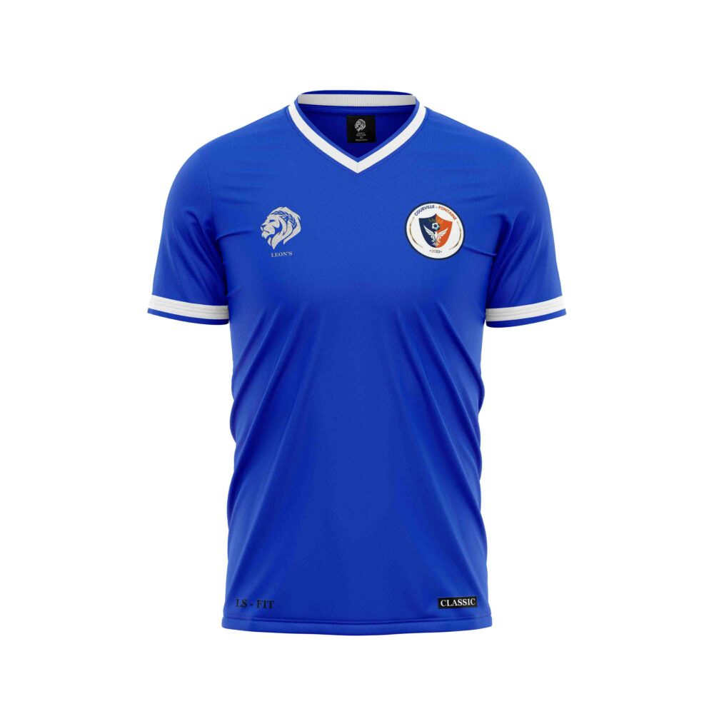 Maillot Classic Bleu/Blanc ENT. COURVILLE/FONTAINE Enfant