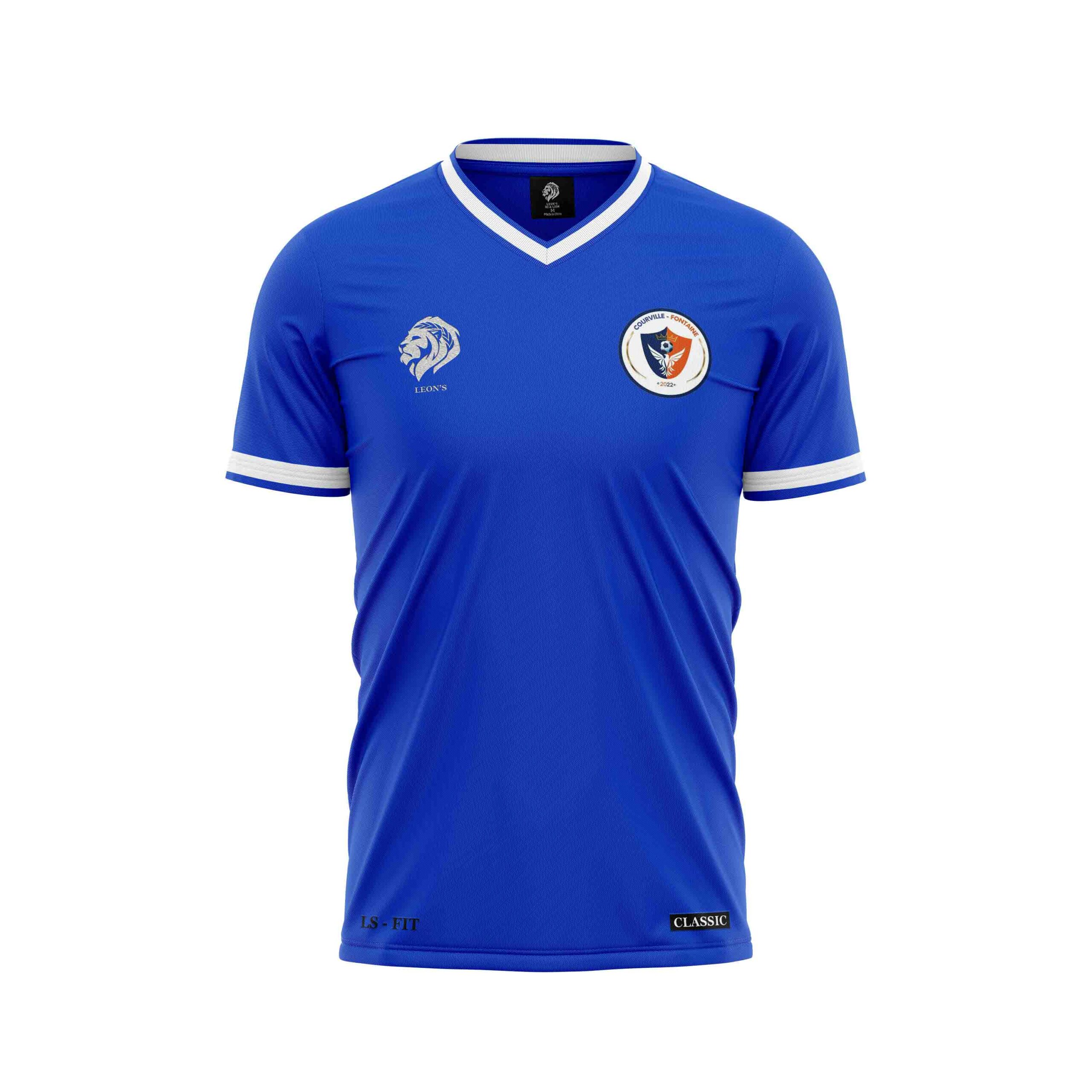 Maillot Classic Bleu/Blanc ENT. COURVILLE/FONTAINE Enfant